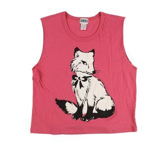 Scratch Womens Fox Graphic T-Shirt, Pink, NWT